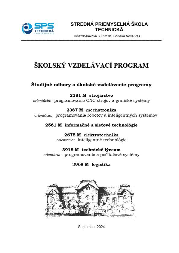 Školský vzdelávací program - September 2024